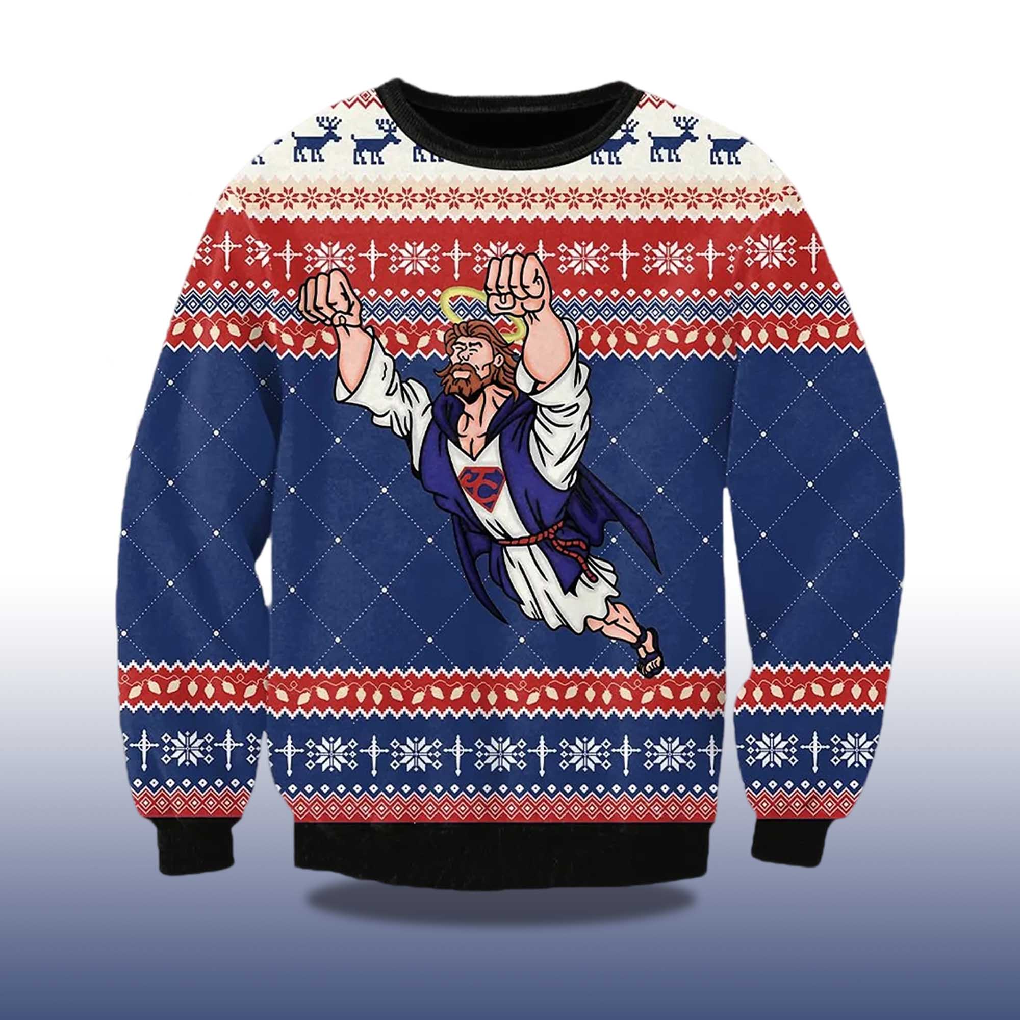 Alternative view of 2025 Super Jesus Ugly Christmas Sweater
