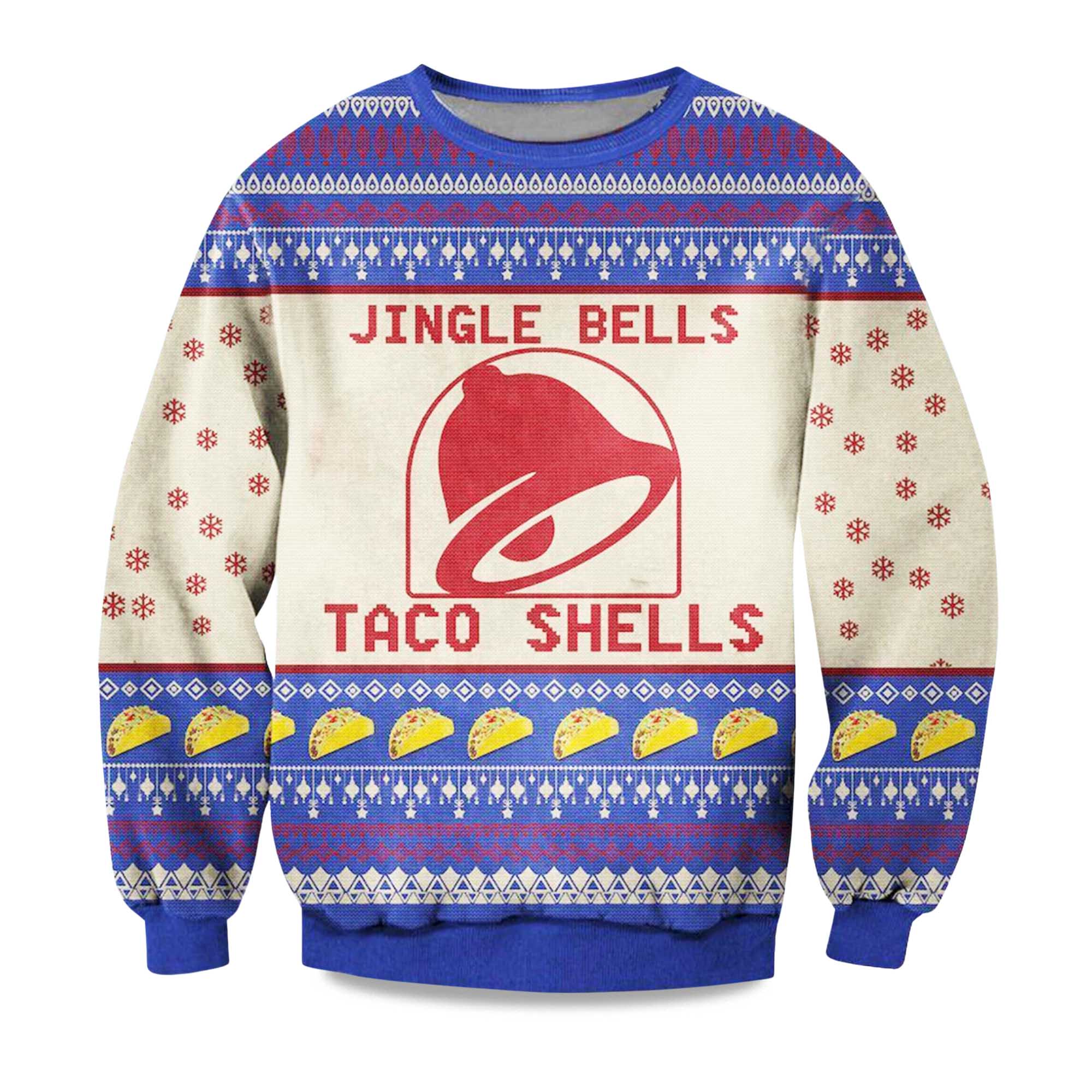 2025 Taco Bell Jingle Bells Taco Shells Ugly Christmas Sweater