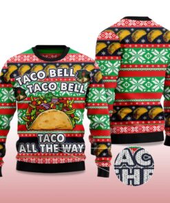 Alternative view of 2025 Taco Bell Taco All The Way Ugly Christmas Sweater