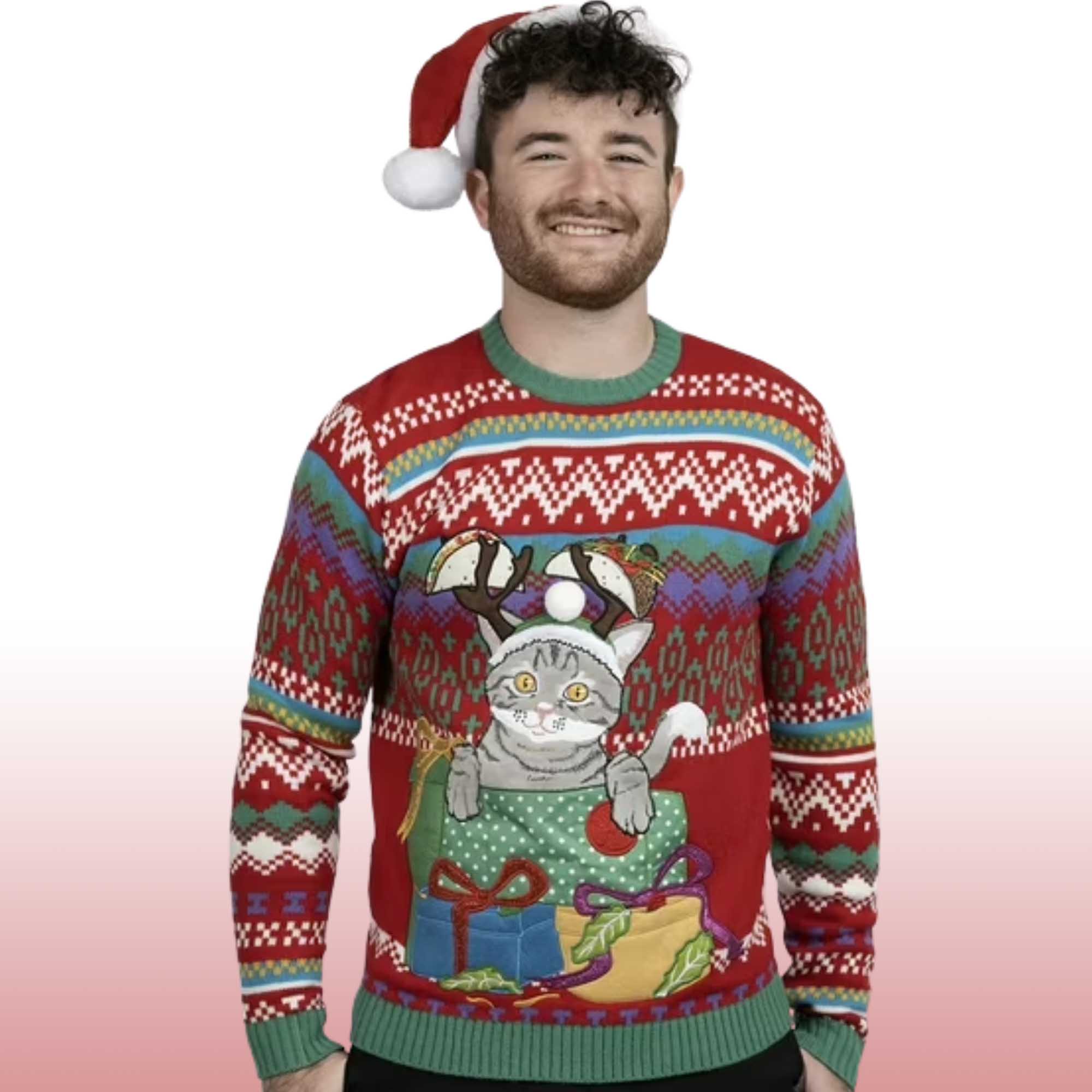 Alternative view of 2025 Taco Cat Ugly Christmas Sweater