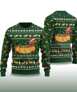 Alternative view of 2025 Taco Dachshund Ugly Christmas Sweater