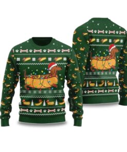 2025 Taco Dachshund Ugly Christmas Sweater