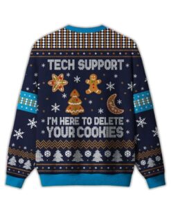 Alternative view of 2025 Tech Support Computer Programmer Blue Ugly Christmas Sweater