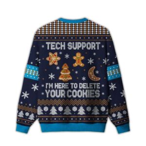 Alternative view of 2025 Tech Support Computer Programmer Blue Ugly Christmas Sweater
