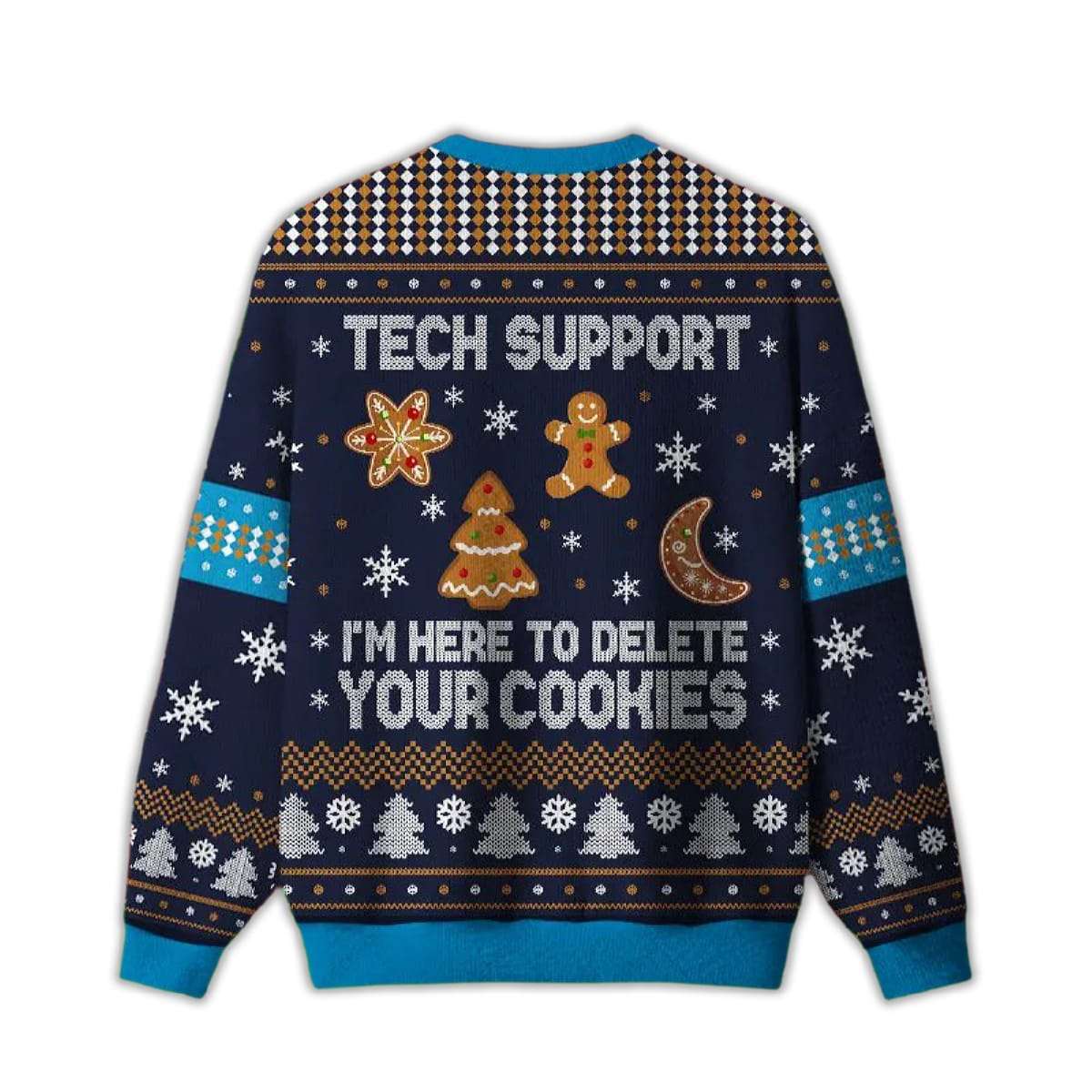 Alternative view of 2025 Tech Support Computer Programmer Blue Ugly Christmas Sweater