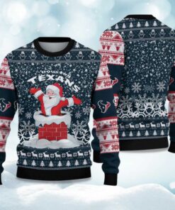 2025 Texans Funny Santa Christmas Ugly Sweater