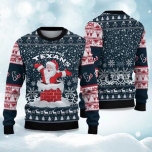 2025 Texans Funny Santa Christmas Ugly Sweater
