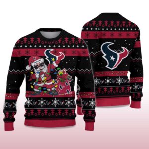 Alternative view of 2025 Texans Santa Claus Ugly Christmas Sweater