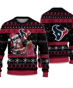 2025 Texans Santa Claus Ugly Christmas Sweater