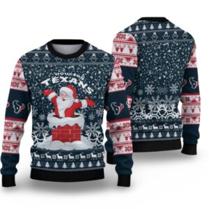 Alternative view of 2025 Texans Santa Ugly Christmas Sweater - Grishko.com