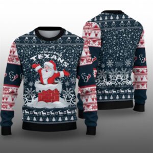 2025 Texans Santa Ugly Christmas Sweater - Grishko.com