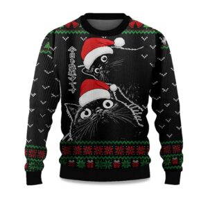 2025 The Cat Is Watching Today Christmas Ugly Sweater