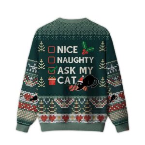 Alternative view of 2025 The Cat's Christmas List Ugly Christmas Sweater