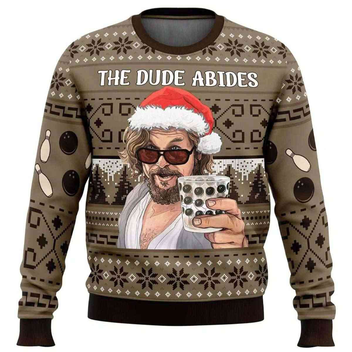2025 The Dude Abides The Big Lebowski Ugly Sweater