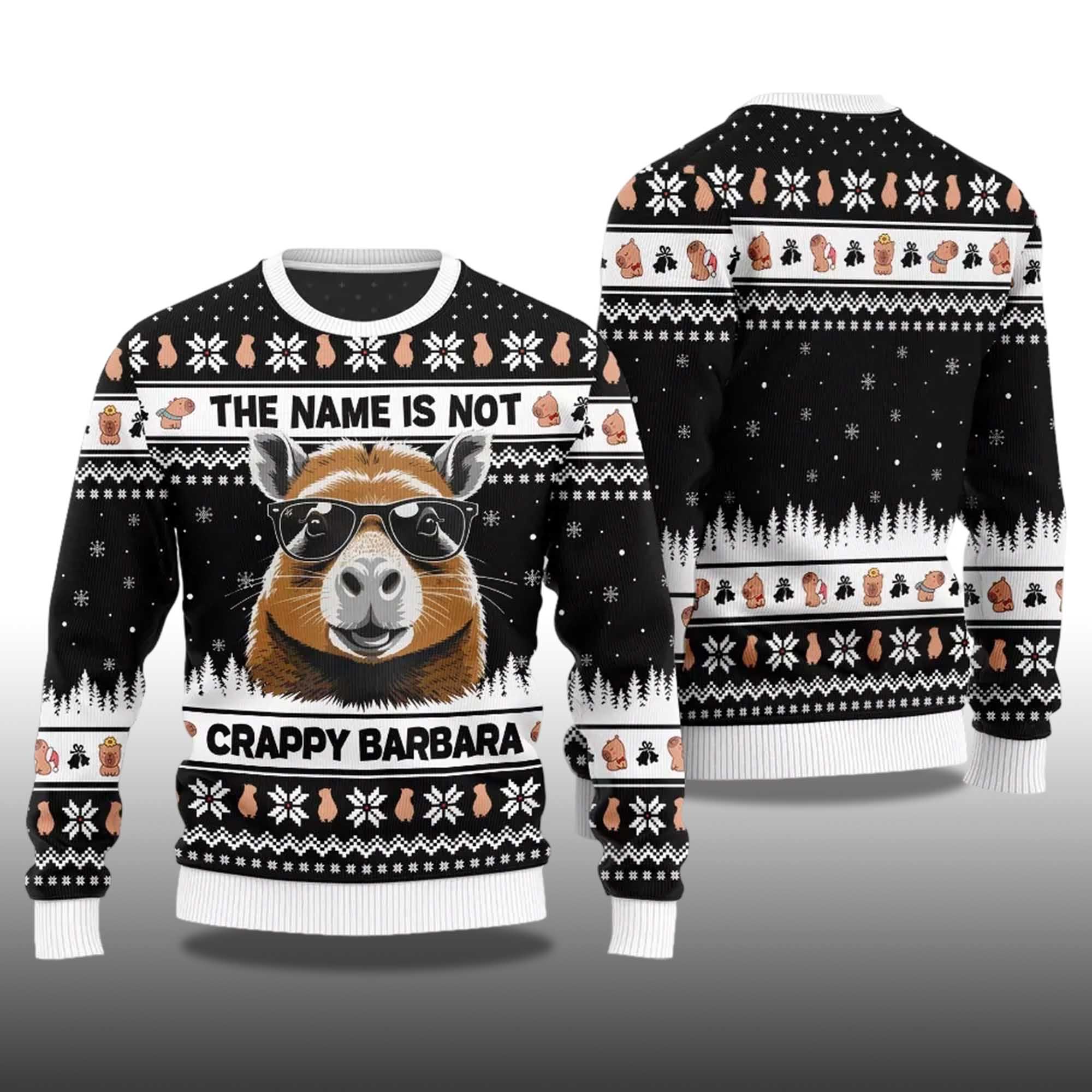 Alternative view of 2025 The Name Is Not Capybara Ugly Christmas Sweater