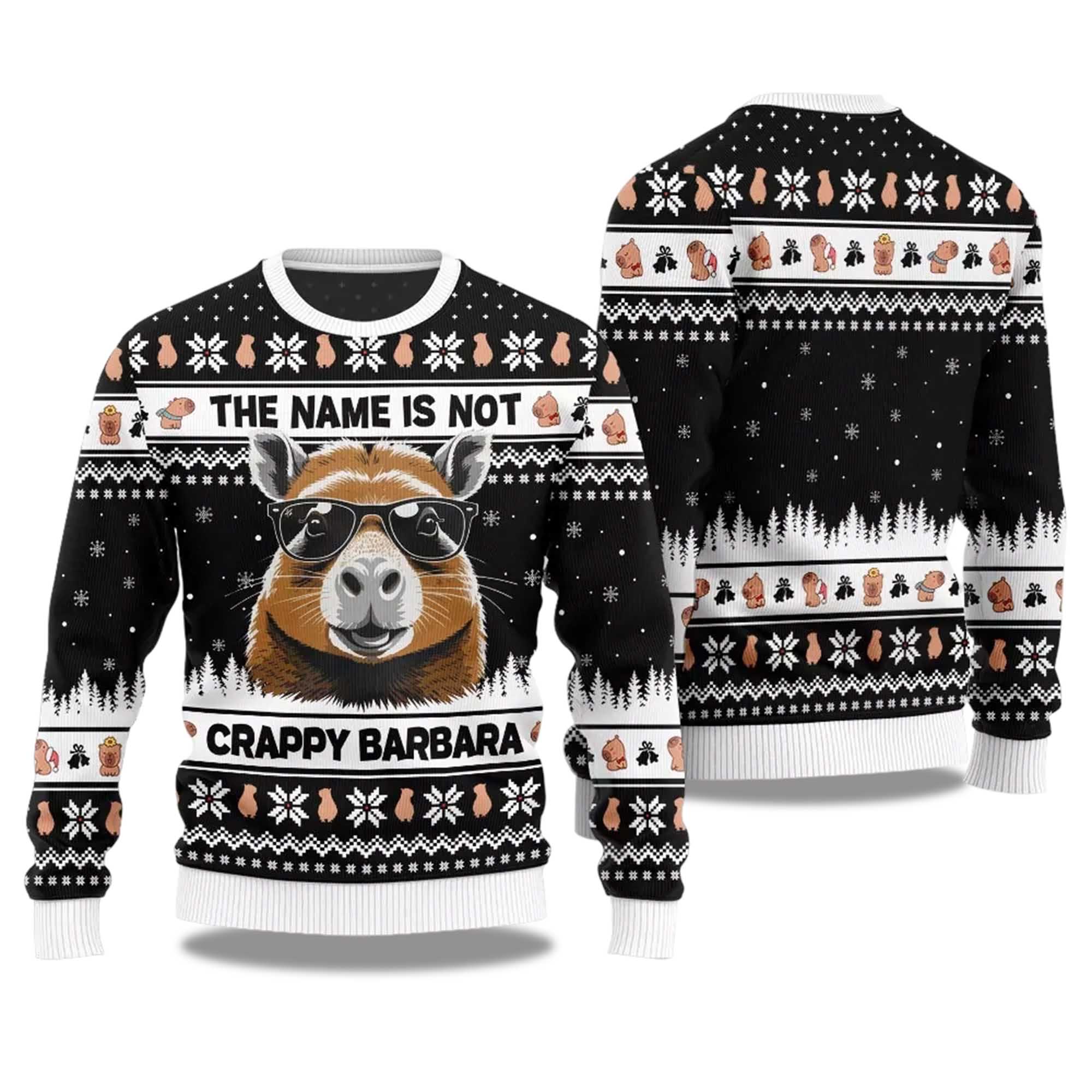 2025 The Name Is Not Capybara Ugly Christmas Sweater