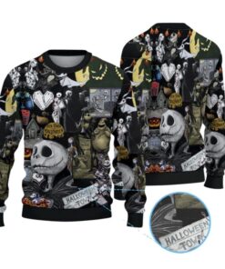 Alternative view of 2025 The Nightmare Before Christmas Halloween Town Ugly Sweater 