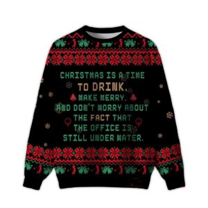 2025 The Office Is Still Under Water Ugly Christmas Sweater