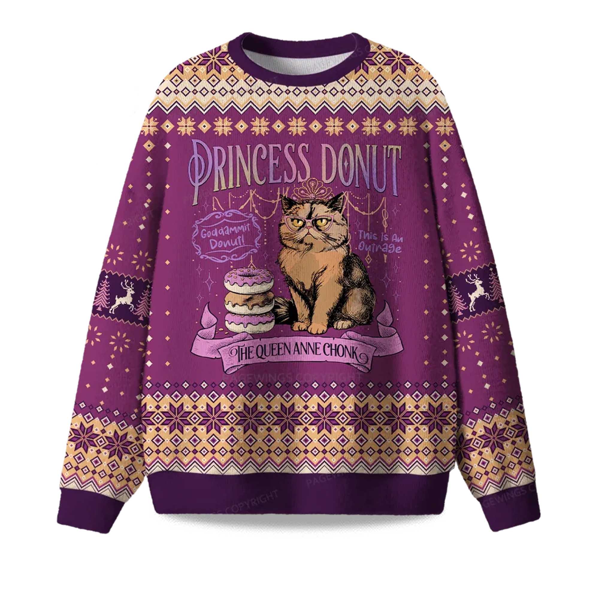 2025 The Queen Anne Chonk Ugly Christmas Sweater
