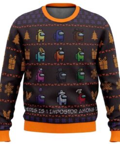 2025 There Is One Impostor Among Us Ugly Christmas Sweater