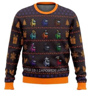 2025 There Is One Impostor Among Us Ugly Christmas Sweater