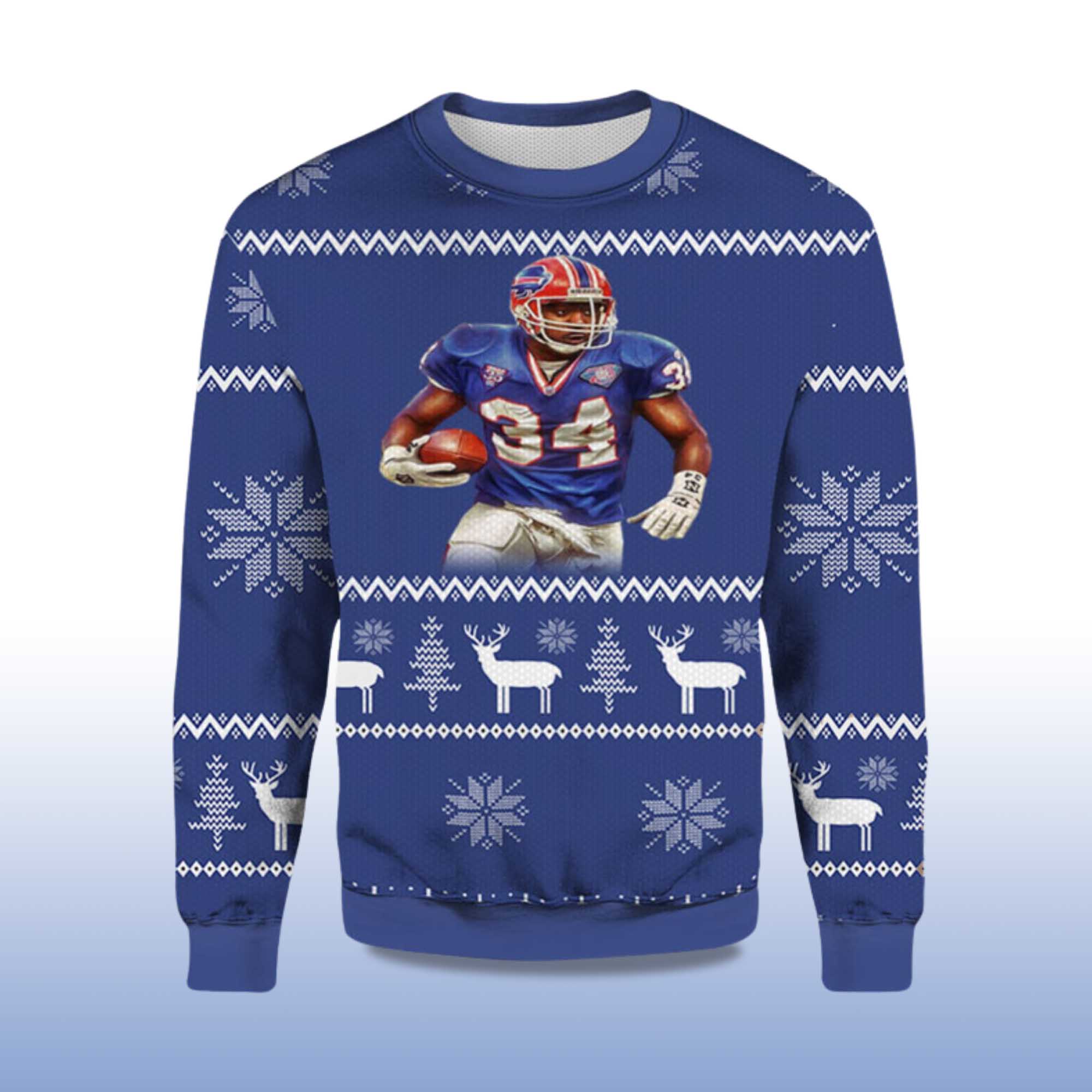 Alternative view of 2025 Thurman Thomas Bills Ugly Christmas Sweater