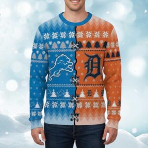 2025 Tigers x Lions Personalized Ugly Christmas Sweater