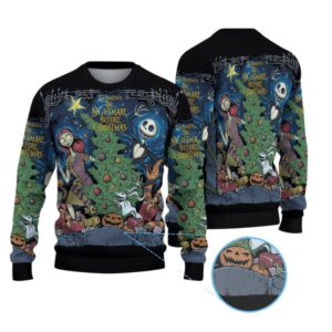 Alternative view of 2025 Tim Burton's The Nightmare Before Christmas Ugly Sweater - Grishko.com