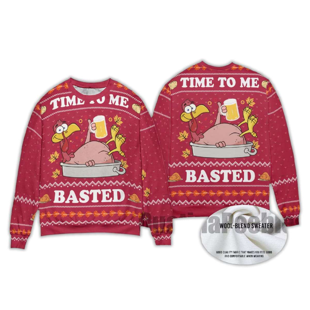 Alternative view of 2025 Time To Me Basted Turkey Ugly Chirstmas Sweater