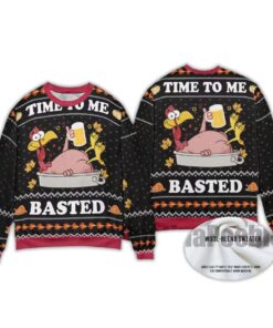 2025 Time To Me Basted Turkey Ugly Chirstmas Sweater