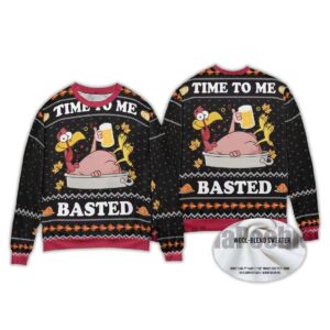 2025 Time To Me Basted Turkey Ugly Chirstmas Sweater
