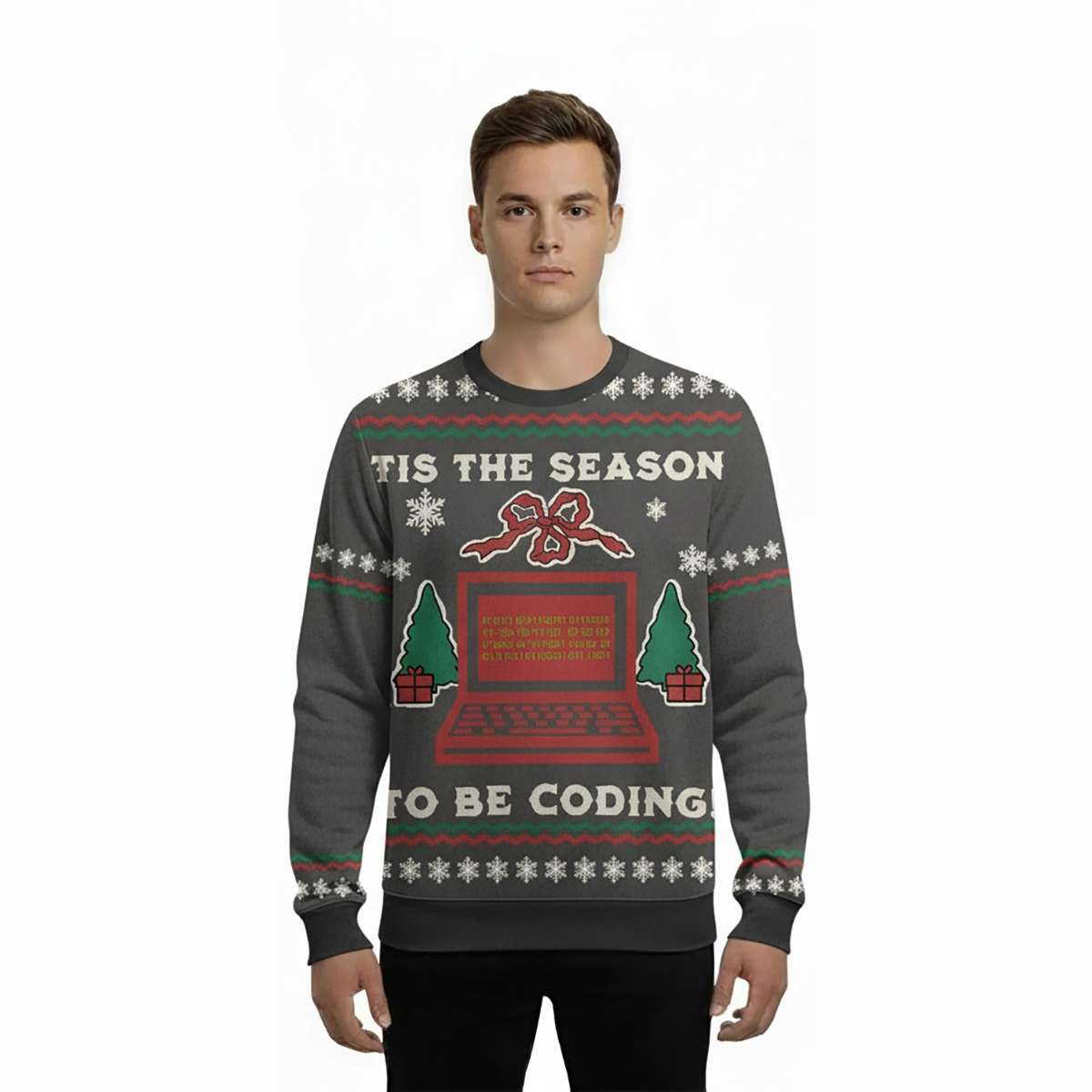 Alternative view of 2025 Tis The Season To Be Coding Ugly Sweater