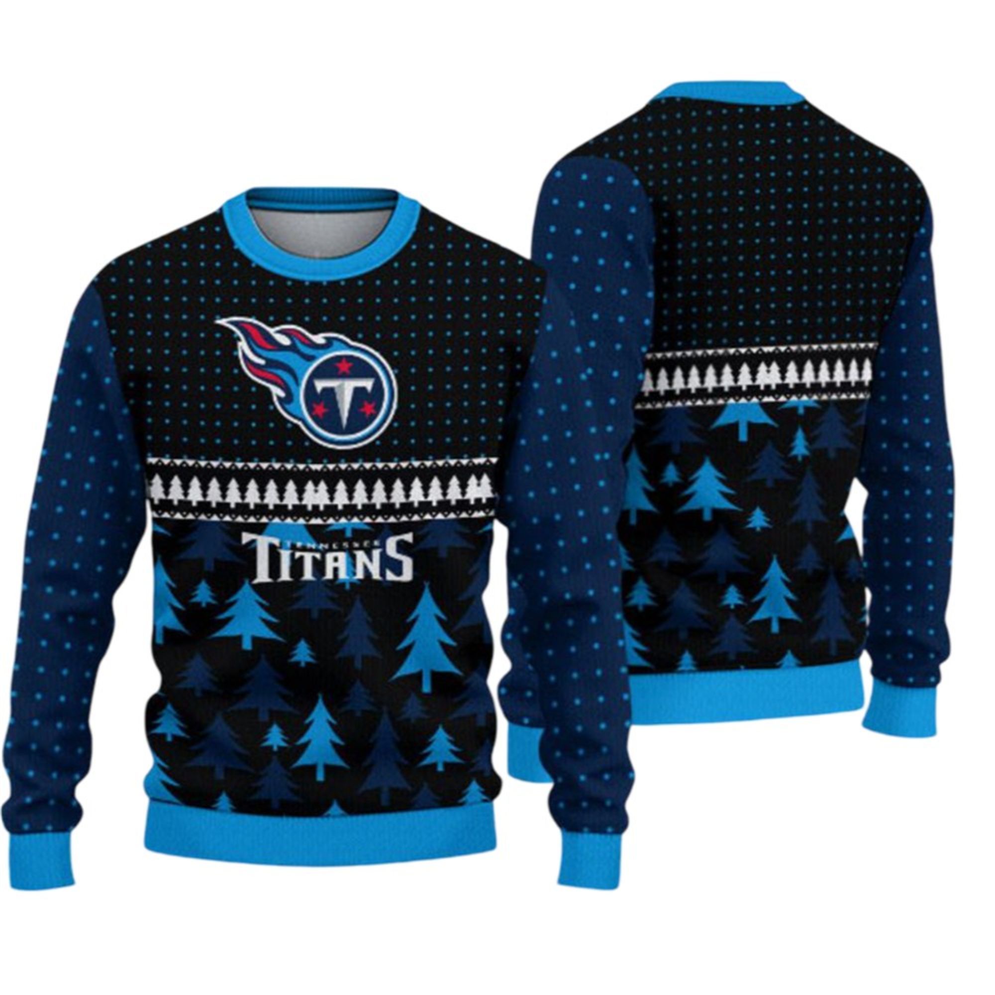 Alternative view of 2025 Titans Festive Holiday Ugly Sweater - Grishko.com