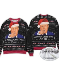 Alternative view of 2025 Trump A MAGA Christmas To All Ugly Christmas Sweater