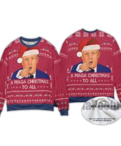 2025 Trump A MAGA Christmas To All Ugly Christmas Sweater
