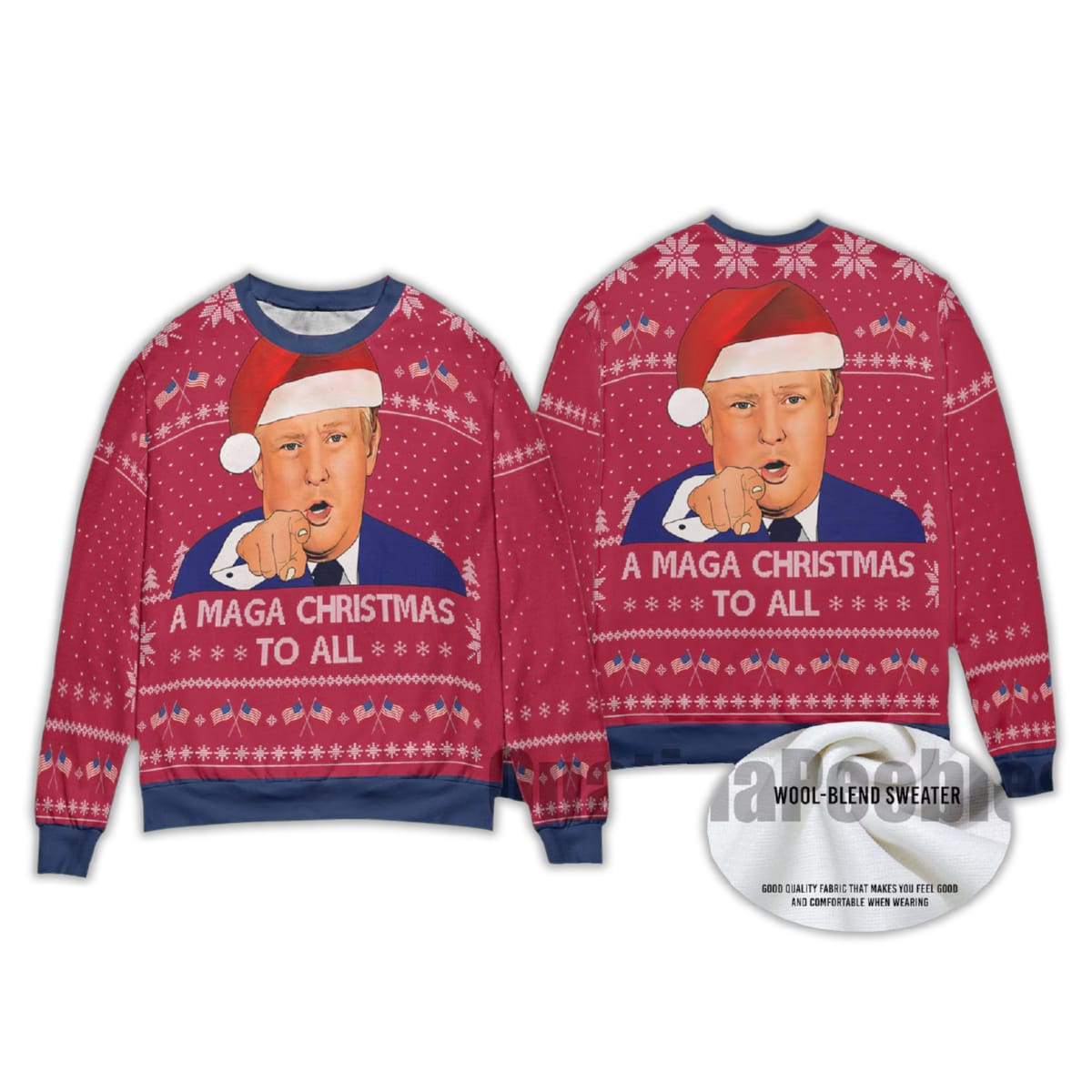 2025 Trump A MAGA Christmas To All Ugly Christmas Sweater