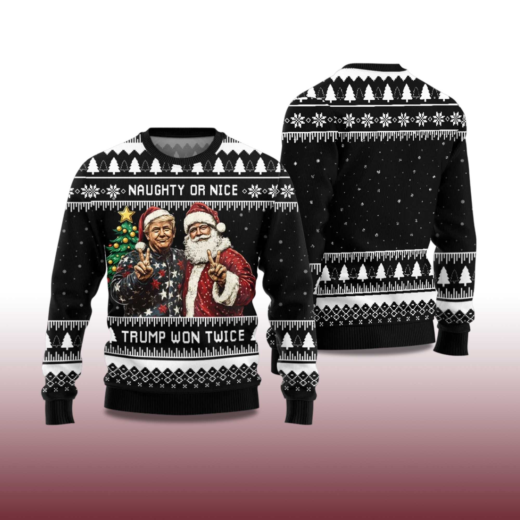 Alternative view of 2025 Trump And Santa Ugly Christmas Sweater