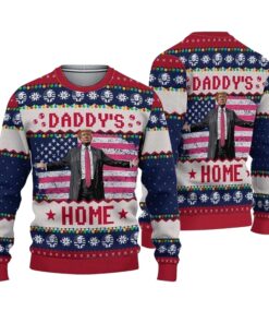 2025  Trump Daddy's Home Ugly Christmas Sweater