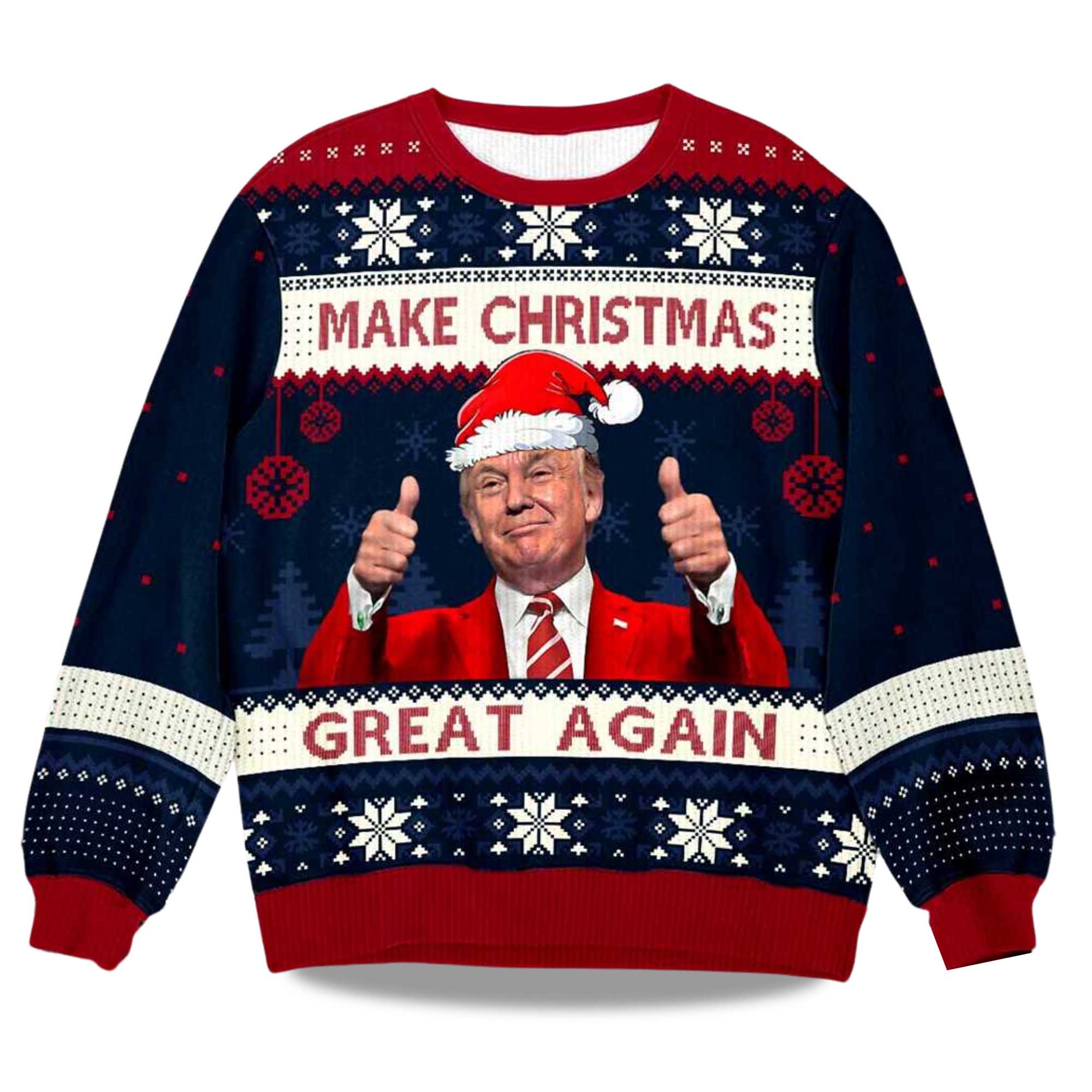 2025 Trump Maga Make Christmas Great Again Ugly Christmas Sweater