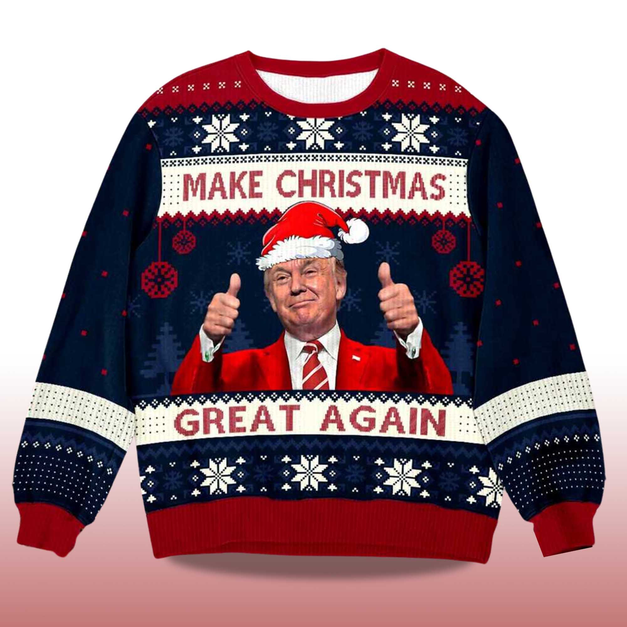 Alternative view of 2025 Trump Maga Make Christmas Great Again Ugly Christmas Sweater