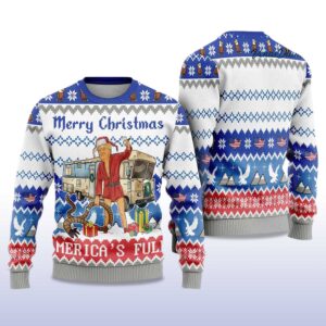 Alternative view of 2025 Trump Merry Christmas Americas Full Ugly Christmas Sweater