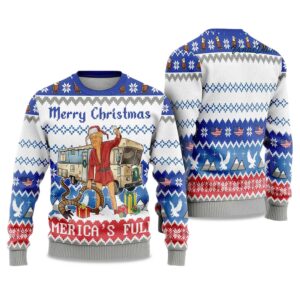 2025 Trump Merry Christmas Americas Full Ugly Christmas Sweater