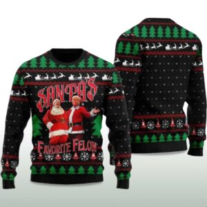 Alternative view of 2025 Trump Santaâ€™s Favorite Felon Ugly Christmas Sweater