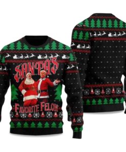 2025 Trump Santaâ€™s Favorite Felon Ugly Christmas Sweater