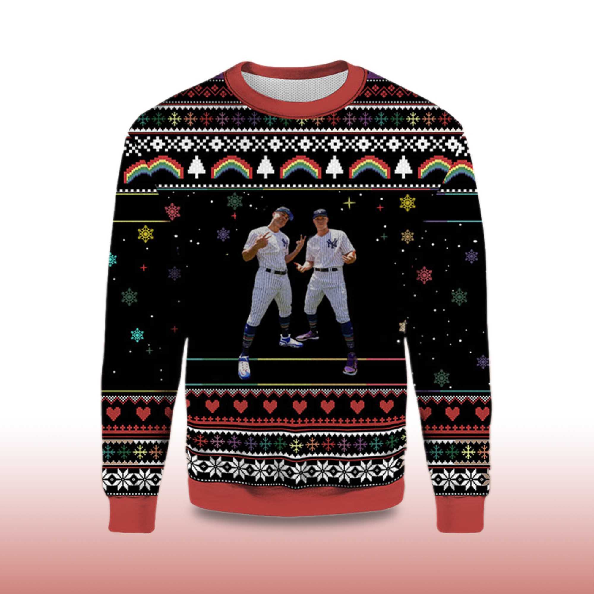 Alternative view of 2025 Two Star Of New York Yankees Ugly Christmas Sweater