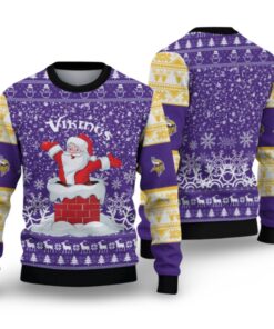 Alternative view of 2025 Vikings Funny Santa Ugly Christmas Sweater 