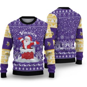 Alternative view of 2025 Vikings Funny Santa Ugly Christmas Sweater - Grishko.com