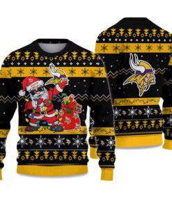 2025 Vikings Santa Claus Ugly Christmas Sweater