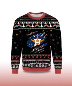 Alternative view of 2025 Vintage Houston Astros Logo Ugly Christmas Sweater