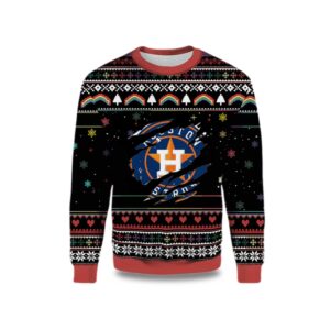 2025 Vintage Houston Astros Logo Ugly Christmas Sweater